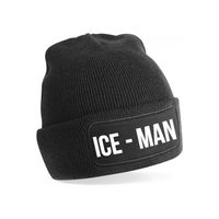 Ice-man muts - unisex - one size - zwart - apres-ski muts One size  - - thumbnail