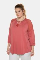 Ulla Popken Shirt, A-lijn, ronde hals, pailletten, 3/4 mouwen - Grote Maten