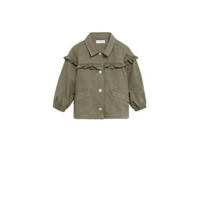 Mango Kids zomerjas met ruches khakigroen