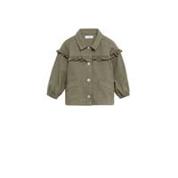 Mango Kids zomerjas met ruches khakigroen