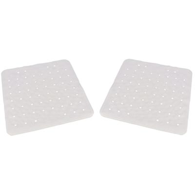 Set van 2x stuks badmat/douchemat - anti-slip - wit - vierkant - 54 x 54 cm Set van 2x stuks badmat/douchemat - anti-slip - wit - vierkant - 54 x 54 cm