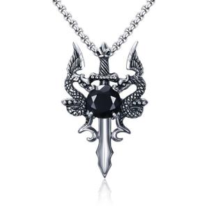 Mendes heren ketting Edelstaal Dragon Sword