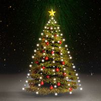 VidaXL Kerstboomverlichting met 210 LED&apos;s koudwit net 210 cm - thumbnail