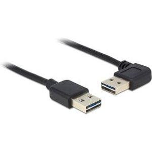 DeLOCK 1m USB 2.0 A m/m 90° USB-kabel USB A Zwart