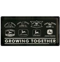 John Deere Growing Together Metalen Bord 25 x 50 cm
