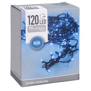 Feestverlichting lichtsnoeren met blauwe led lampjes/lichtjes 9 meter   -