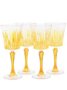 Les-Ottomans lot de quatre verres à vin en cristal - Jaune