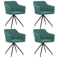 vidaXL Eetkamerstoelen draaibaar 4 st stof groen