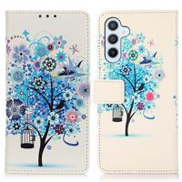 Samsung Galaxy S23 FE Glam Series Portemonnee Hoesje - Bloeiende Boom / Blauw