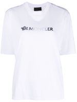 Moncler t-shirt en coton à logo imprimé - Blanc