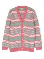 Gucci Kids cardigan en laine à logo - Rose - thumbnail