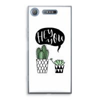 Hey you cactus: Sony Xperia XZ1 Transparant Hoesje