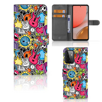 Samsung Galaxy A72 Wallet Case met Pasjes Punk Rock - thumbnail