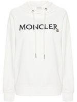 Moncler hoodie en coton à logo brodé - Blanc