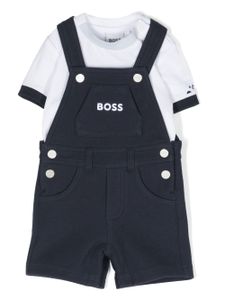 BOSS Kidswear ensemble salopette à logo imprimé - Blanc