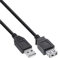 InLine 34618B USB 2.0 verlenging, stekker/bus, type-A, zwart, 1,8 m