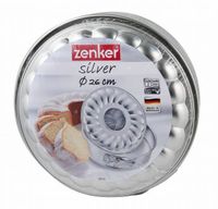 Zenker springvorm met vlakke- en tulband zilver 26cm - thumbnail