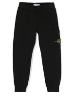 Stone Island Junior pantalon de jogging à patch Compass - Noir