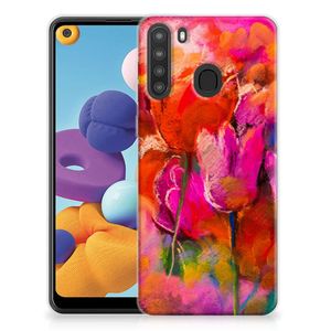 Hoesje maken Samsung Galaxy A21 Tulips