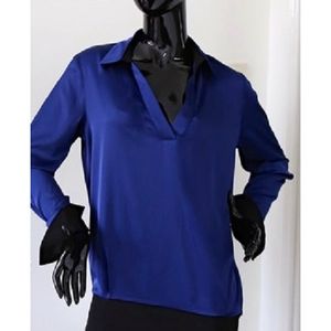 polysilk blouse blauw