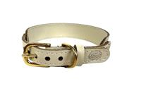 Sazzz halsband voor hond sweetie classic leer creme 27-33x2,5 cm