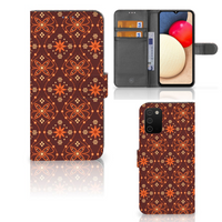 Samsung Galaxy A03s Telefoon Hoesje Batik Brown - thumbnail