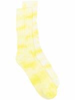 Stüssy chaussettes nervurées à motif tie dye - Jaune