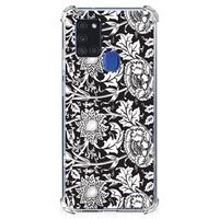 Samsung Galaxy A21s Case Black Flowers