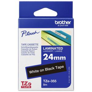 Labeltape Brother TZe, TZ TZe-355 Tapekleur: Zwart Tekstkleur:Wit 24 mm 8 m