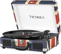 Victrola DRAAITAFEL VINYL DRAAGBARE VINTAGE KOFFER BT FLAG UK