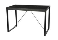 Livingfurn Bartafel Norris Mangohout en staal, 140 x 80cm - Zwart