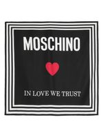 Moschino foulard en soie à slogan imprimé - Noir