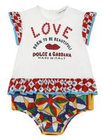 Dolce & Gabbana Kids barboteuse à logo imprimé - Blanc