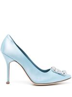 Manolo Blahnik escarpins Hangisi 105 mm en satin - Bleu