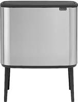 Brabantia Bo Touch Bin Prullenbak 3 x 11L - Recycling - 3 Kunststof Binnenemmers - Matt Steel Fingerprint Proof