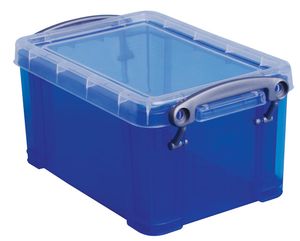 Really Useful Box 0,7 liter, transparant blauw