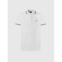Diesel slim fit polo met contrastbies wit
