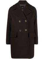 PINKO manteau croisé à revers crantés - Marron