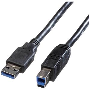 ROLINE USB 3.2 Gen 1 kabel, type A-B, zwart, 1,8 m