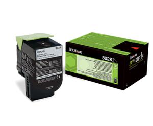 Lexmark Tonercassette 802K CX310 CX410 CX510 Origineel Zwart 1000 bladzijden 80C20K0