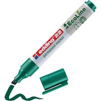 edding 22 permanente markers, groen, 1 stift, wigvormige punt 1-5 mm, sneldrogende permanente marker, waterbestendig, veegvast, voor karton, kunststof, hout, metaal, universele marker