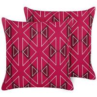 Beliani-MEZZANO-Tuinkussen set van 2-Roze-45 x 45 cm-Polyester - thumbnail