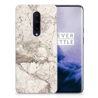 OnePlus 7 Pro TPU Siliconen Hoesje Marmer Beige - thumbnail