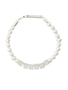 AMBUSH bracelet serti de perles - Blanc