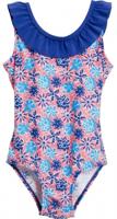 Playshoes badpak UV-werend bloemen blauw/roze