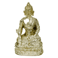 Minibeeldje Saraswati Boeddha Verzilverd - 4 cm - thumbnail