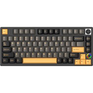 HelloGanss HS75T GC01 toetsenbord 75%, RGB leds, PBT Doubleshot keycaps, hot swap, 2,4 GHz / Bluetooth / USB-C