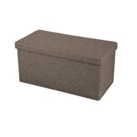 Opvouwbare Opbergbank - Opvouwbare Hocker - Stof - 37.5x76x37.5cm - Bruin - Opbergbank - Opvouwbare Hocker