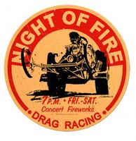 Night Of Fire Drag Racing Rond Zwaar Metalen Bord 35 cm ø - thumbnail