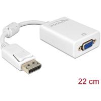 Delock 61766 DisplayPort / VGA Adapter [1x DisplayPort stekker - 1x VGA-bus] Wit Met Ferrietkern 12.00 cm - thumbnail